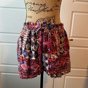 Johnny Was Red and Blue High Waist Women's Shorts